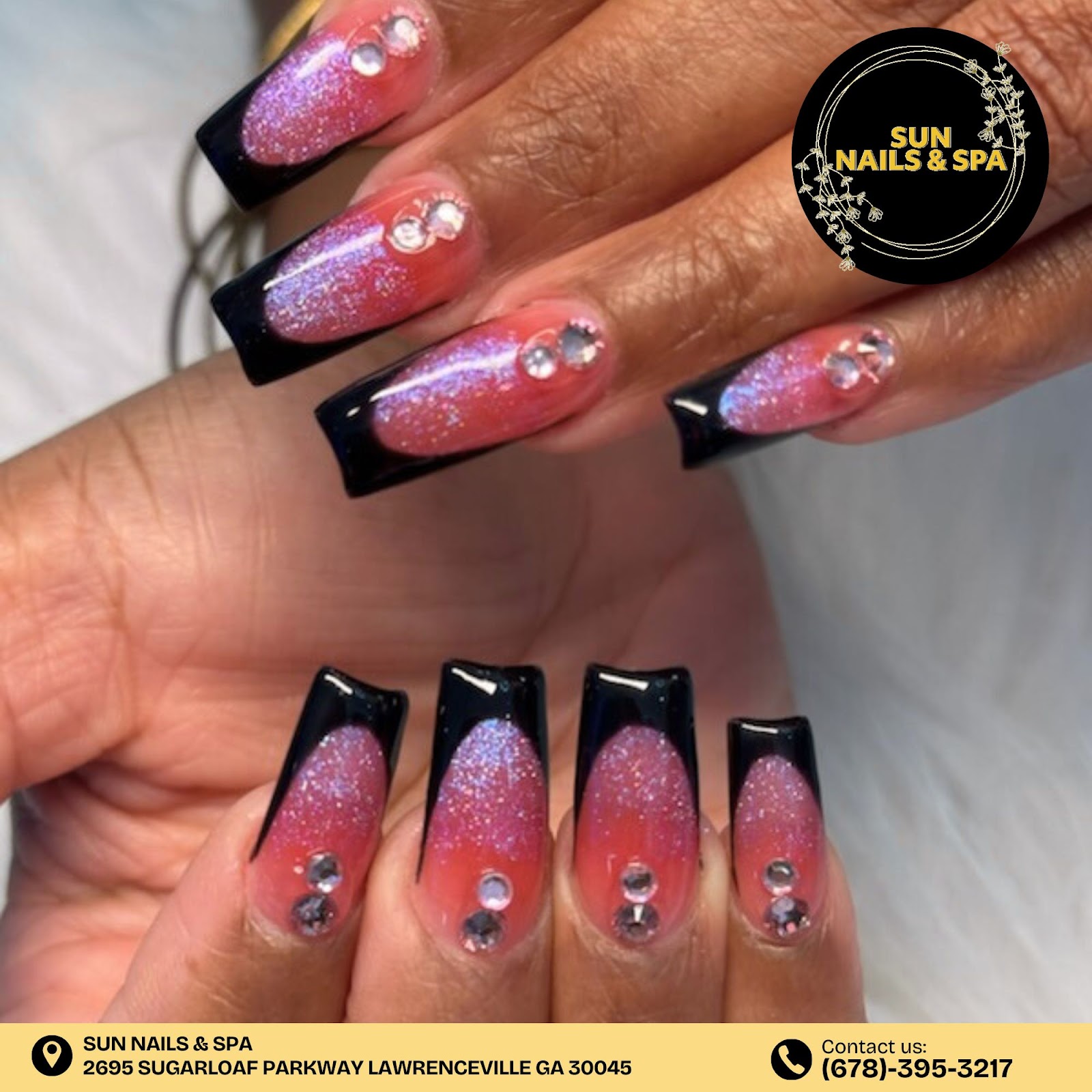 Sun Nails and Spa nail work in Lawrenceville, Georgia